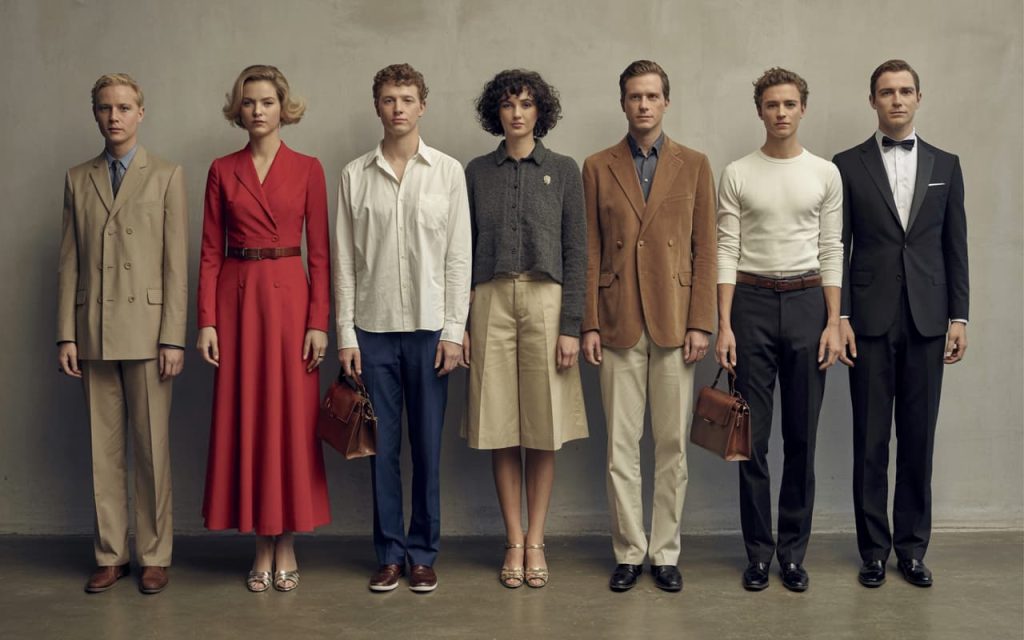 Digital timeline of NorthShore Timing fashion history online, showing iconic pieces from different decades."