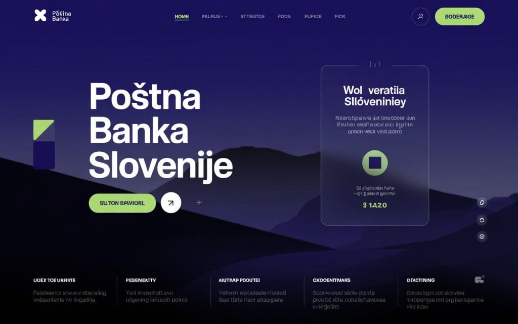 “Screenshot of Poštna banka Slovenije official website homepage, clean design and easy navigation”